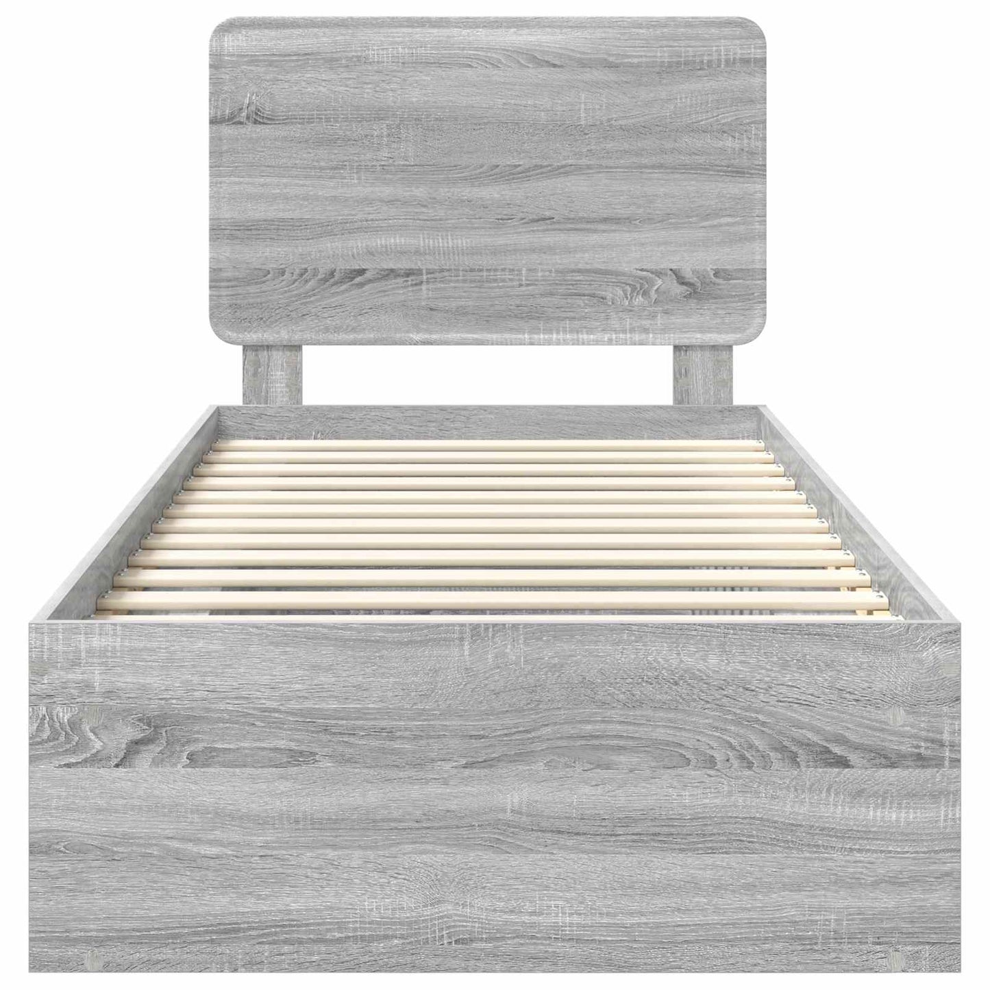 vidaXL Bed Frame Grey Sonoma 100 x 200 cm Solid Pine Wood