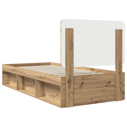vidaXL Bed Frame Artisian Oak 100 x 200 cm Solid Pine Wood