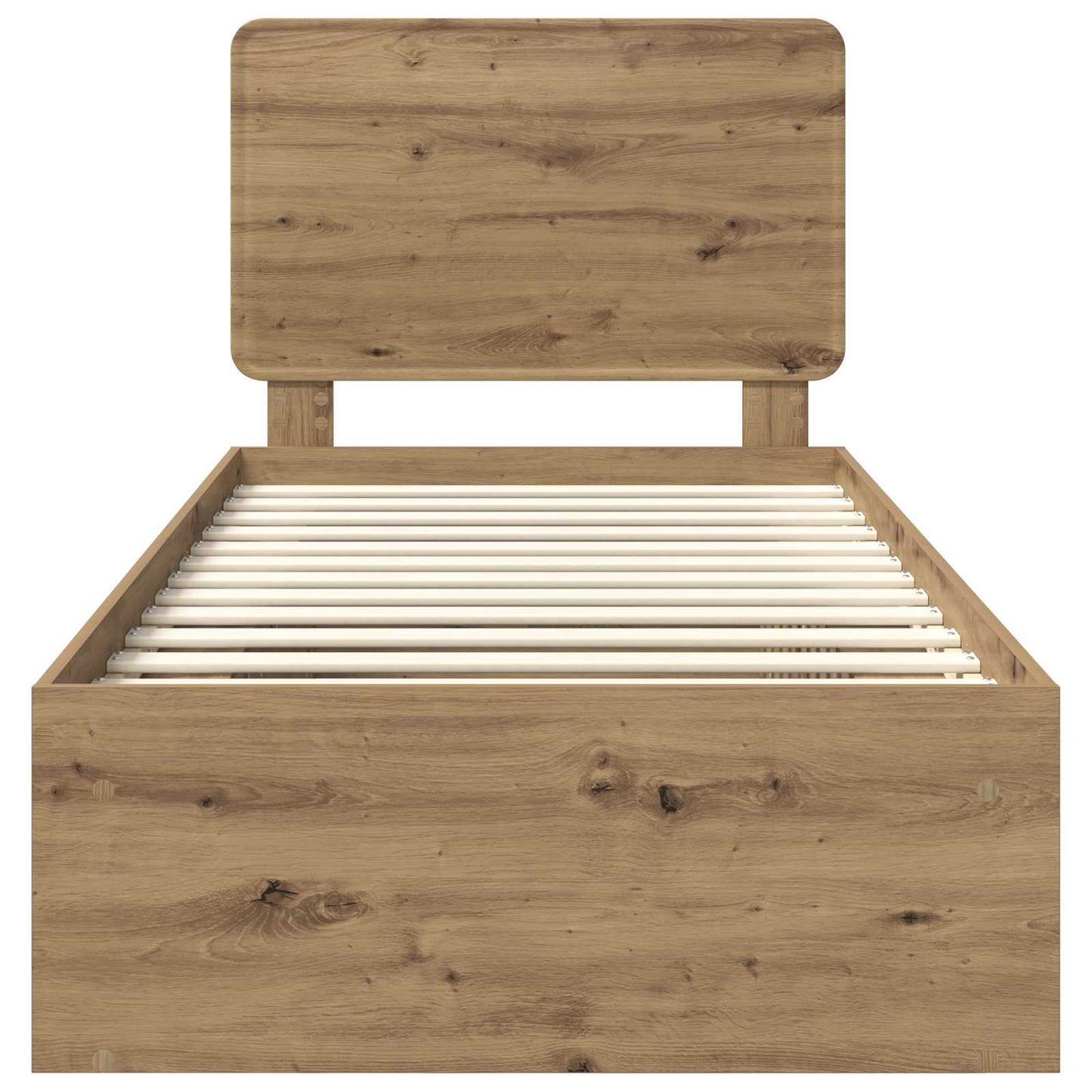 vidaXL Bed Frame Artisian Oak 100 x 200 cm Solid Pine Wood