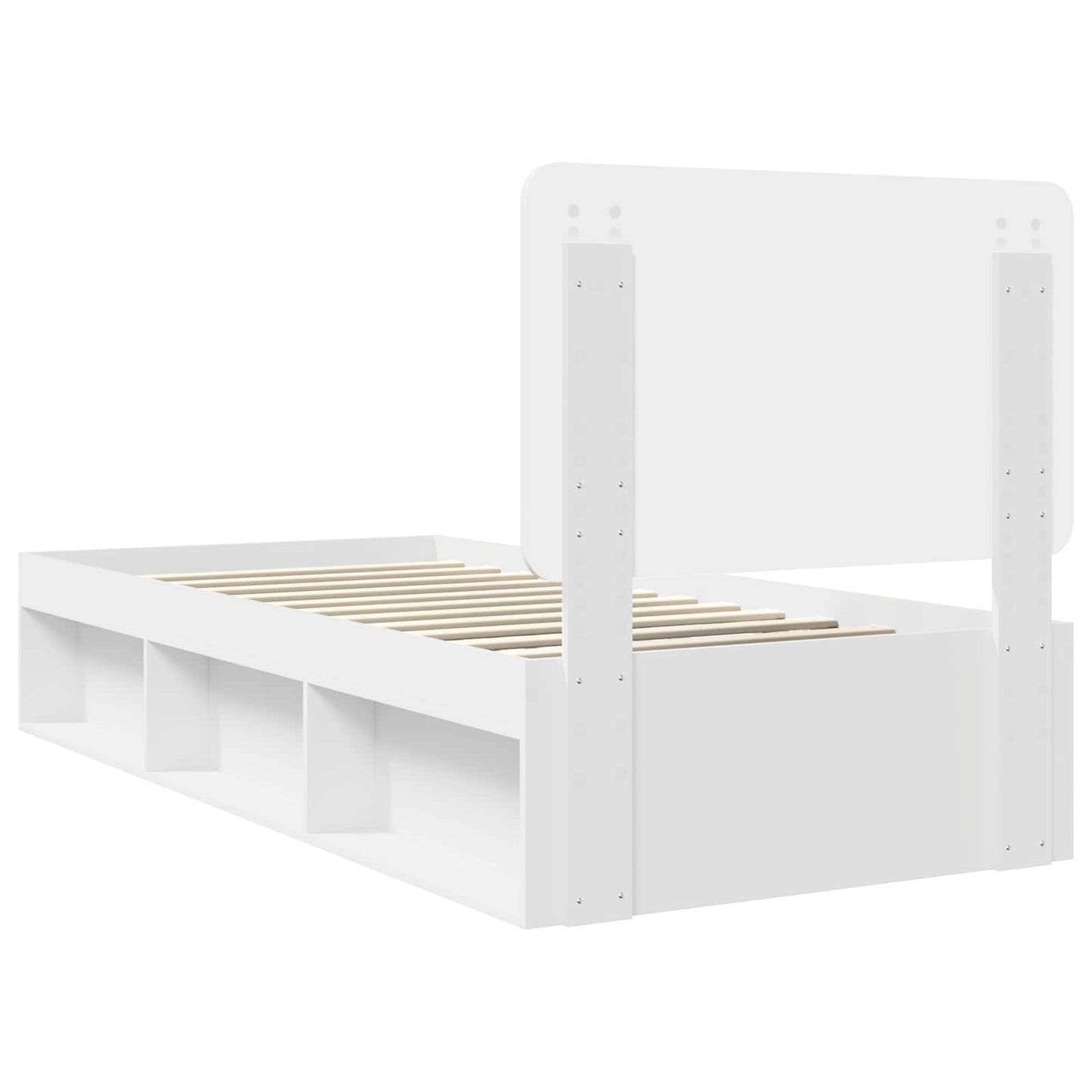 vidaXL Bed Frame with Headboard White 90 x 200 cm Solid Pine Wood