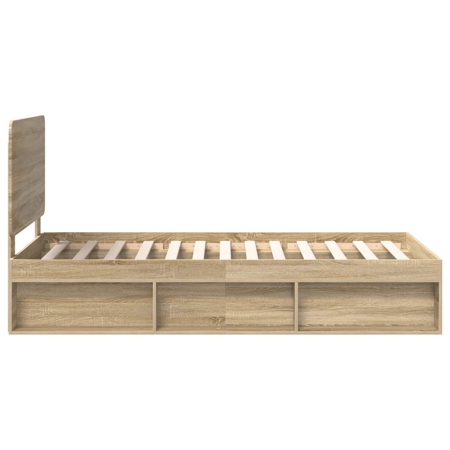 vidaXL Bed Frame with Headboard Sonoma Oak 90 x 200 cm Solid Pine Wood