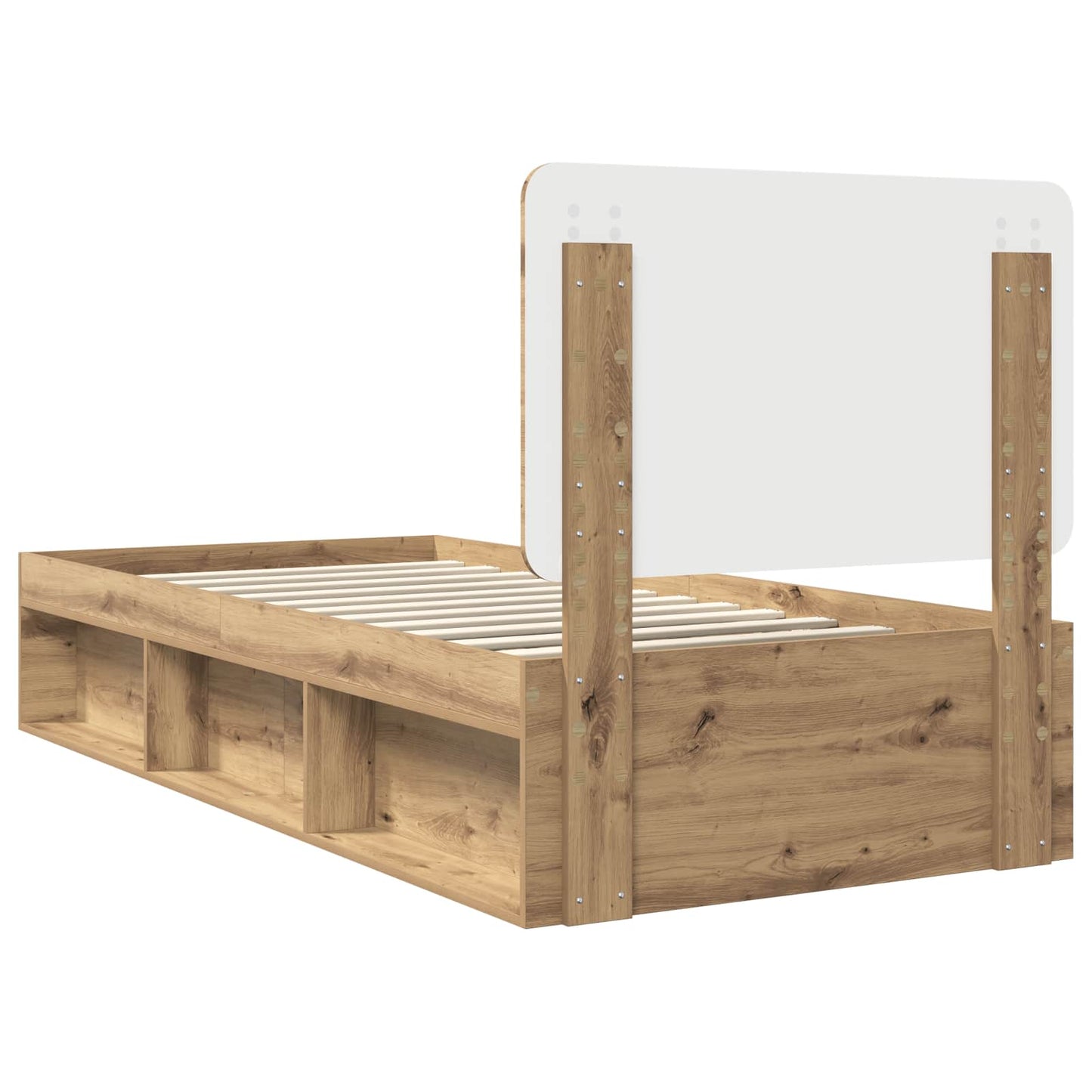 vidaXL Bed Frame Artisian Oak 90 x 200 cm Solid Pine Wood