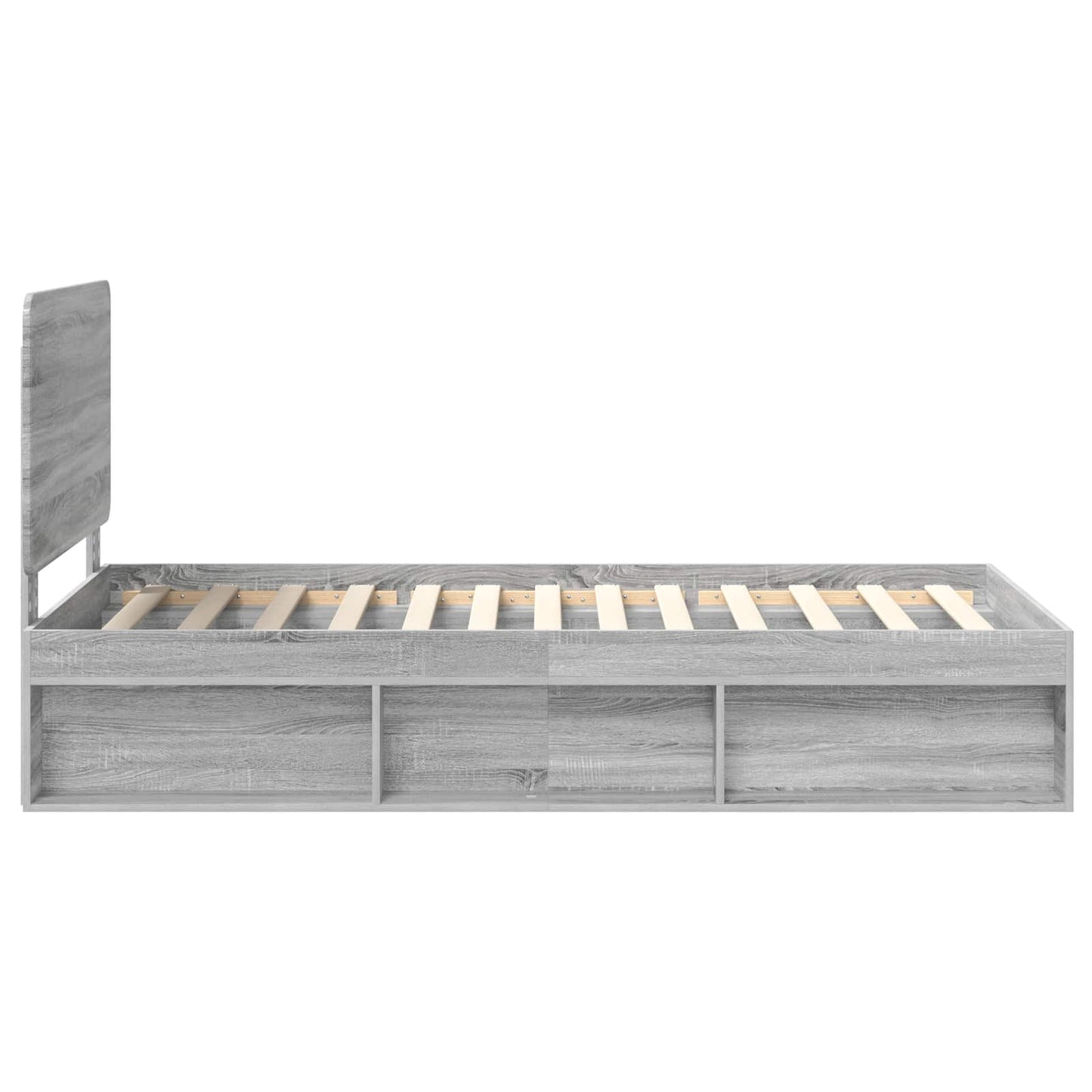 vidaXL Bed Frame Grey Sonoma 90 x 190 cm Solid Pine Wood
