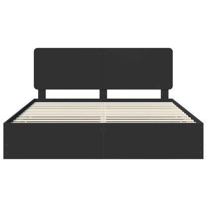 vidaXL Bed Frame with Drawer Black 200 x 200 cm Engineer Wood