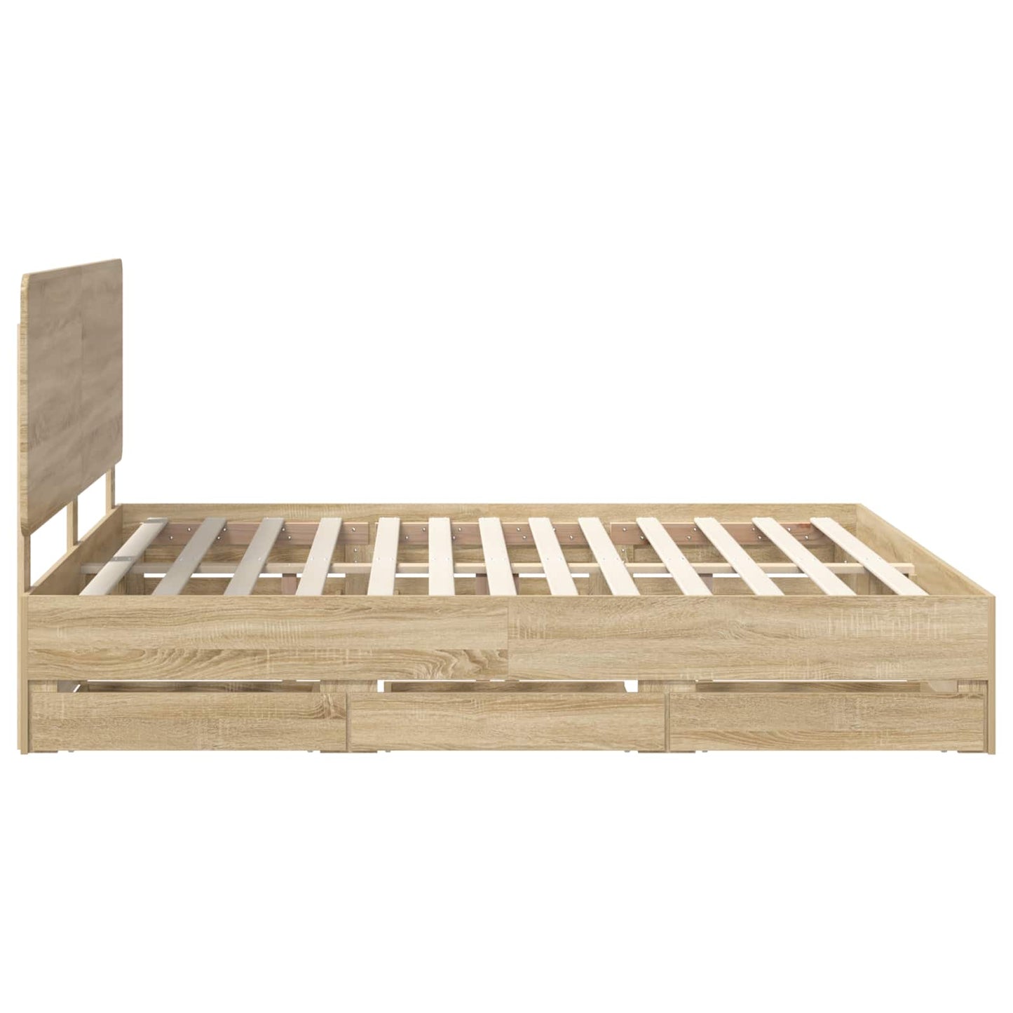 vidaXL Bed Frame with Drawer Sonoma Oak 200 x 200 cm Engineer Wood
