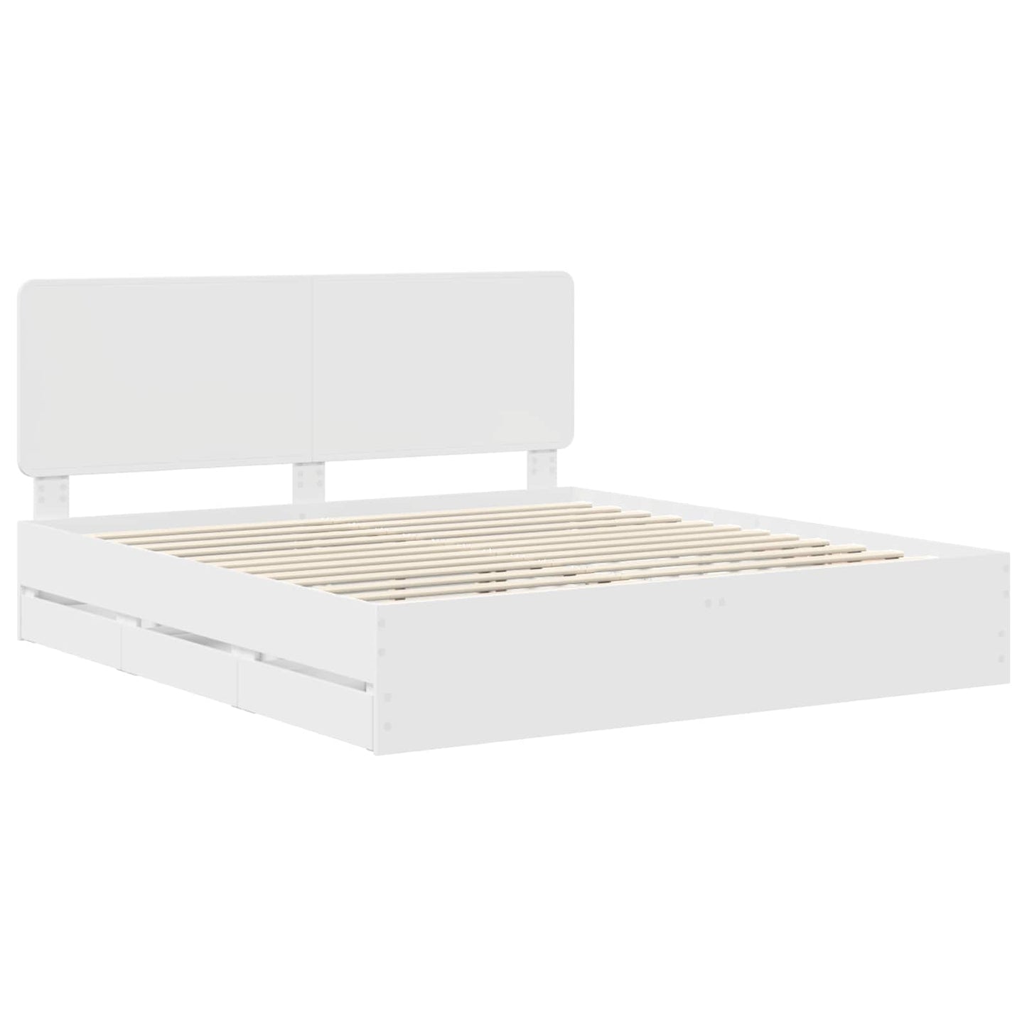 vidaXL Bed Frame with Drawer White 180 x 200 cm Engineer Wood
