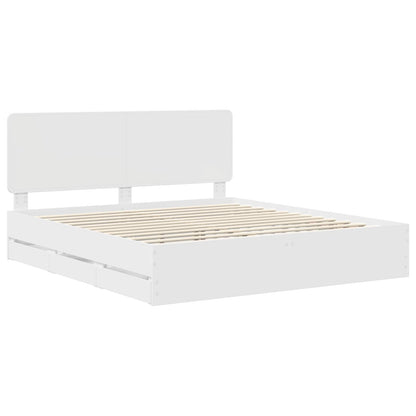vidaXL Bed Frame with Drawer White 180 x 200 cm Engineer Wood