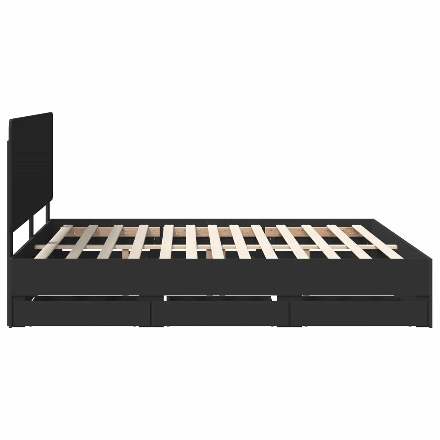 vidaXL Bed Frame with Drawer Black 180 x 200 cm Engineer Wood