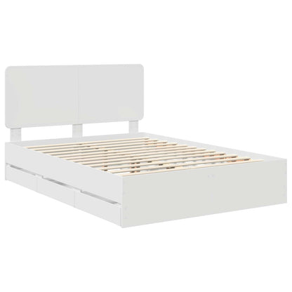 vidaXL Bed Frame with Drawer White 160 x 200 cm Engineer Wood