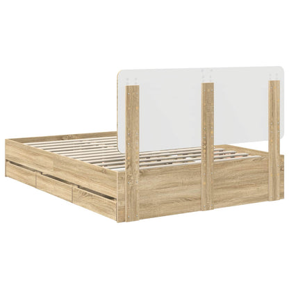 vidaXL Bed Frame with Drawer Sonoma Oak 160 x 200 cm Engineer Wood