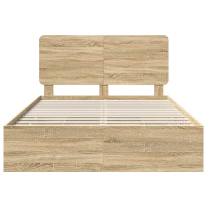 vidaXL Bed Frame with Drawer Sonoma Oak 160 x 200 cm Engineer Wood