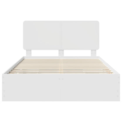 vidaXL Bed Frame with Drawer White 150 x 200 cm Engineer Wood