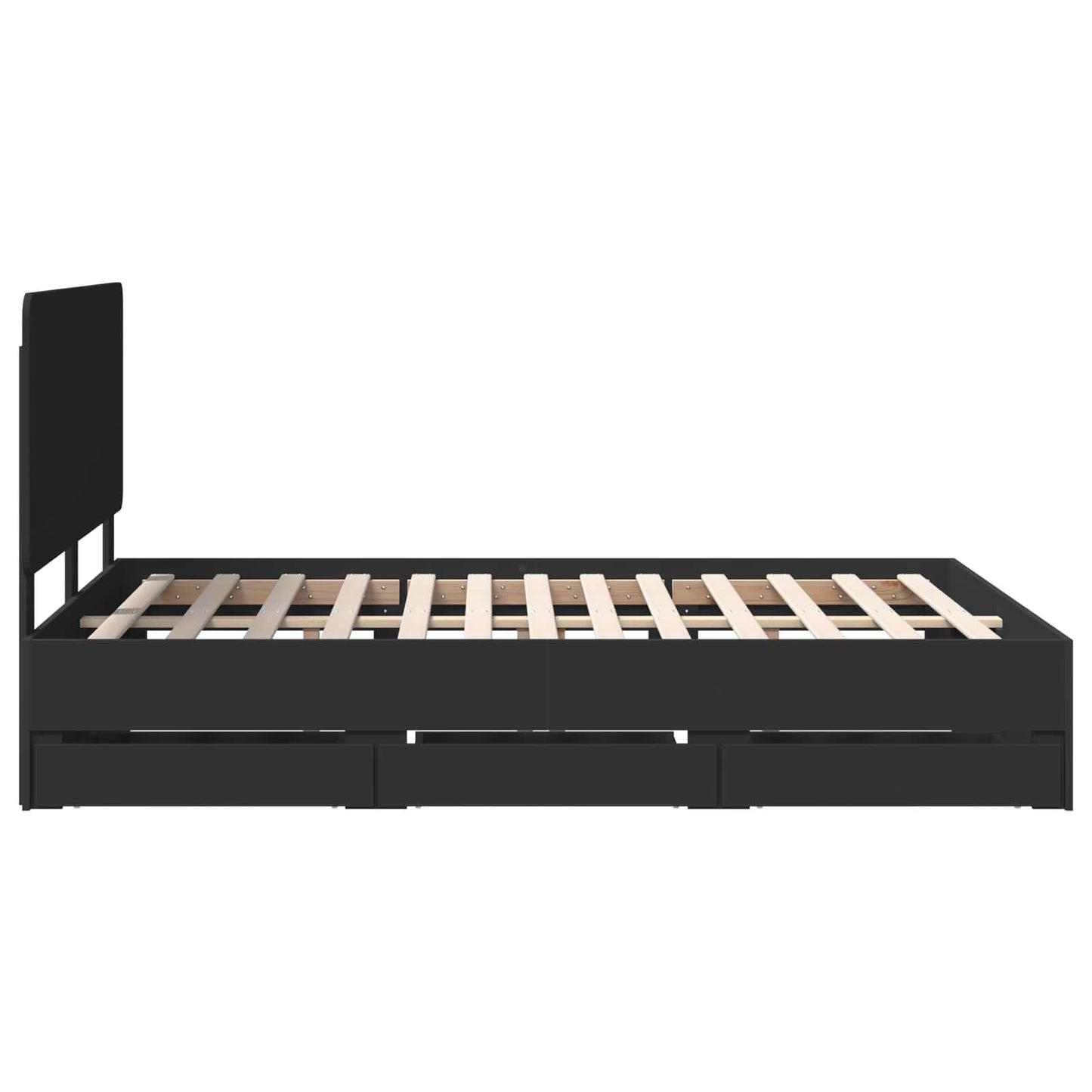 vidaXL Bed Frame with Drawer Black 150 x 200 cm Engineer Wood