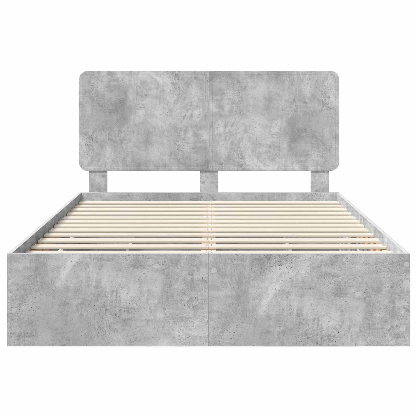 vidaXL Bed Frame with Drawer Concrete Grey 140 x 200 cm Engineer Wood