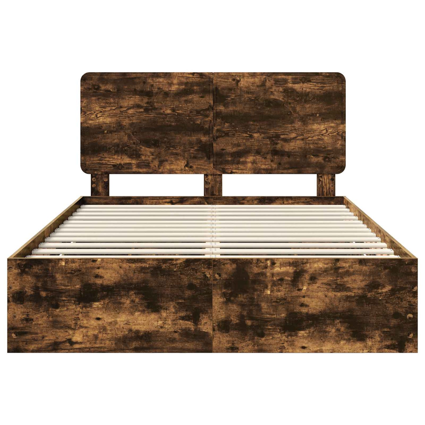 vidaXL Bed Frame with Drawer Smoked Oak 140 x 200 cm Engineer Wood