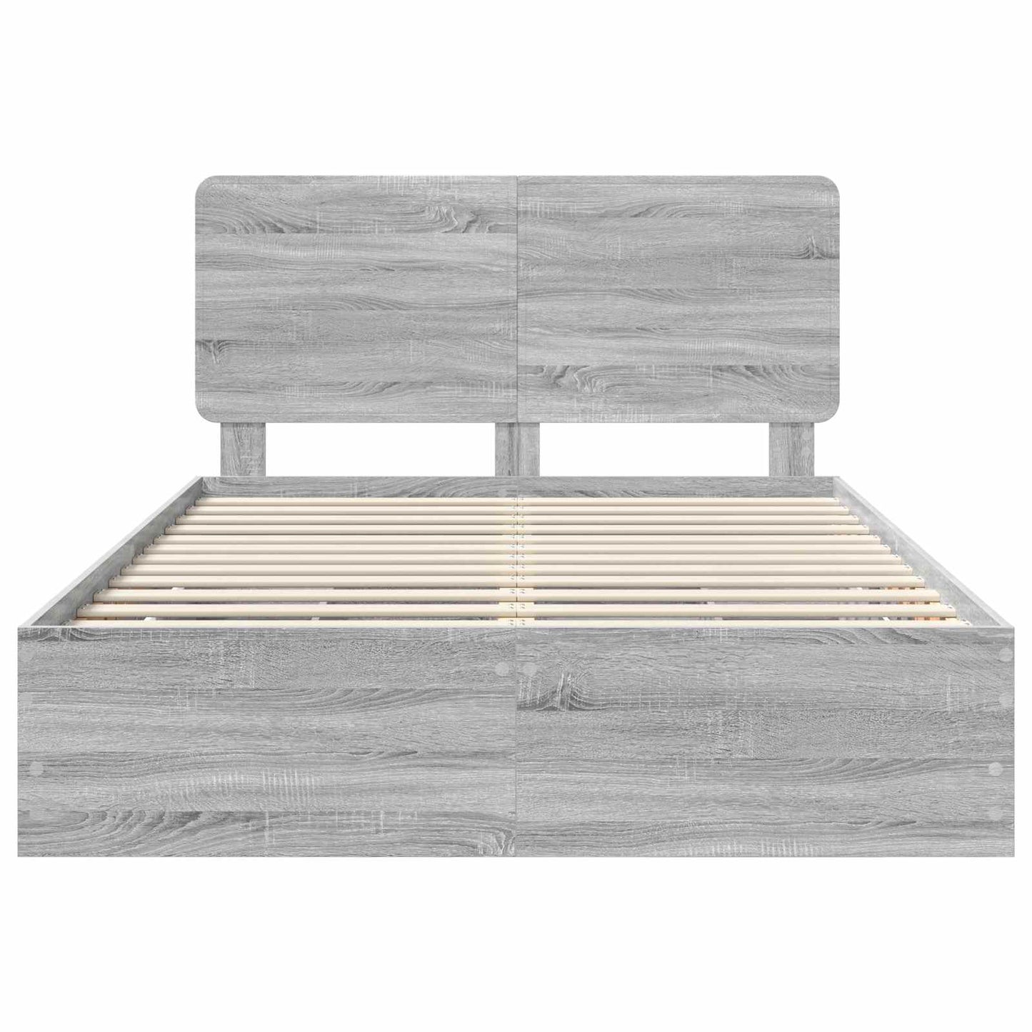 vidaXL Bed Frame with Drawer Grey Sonoma 140 x 200 cm Engineer Wood