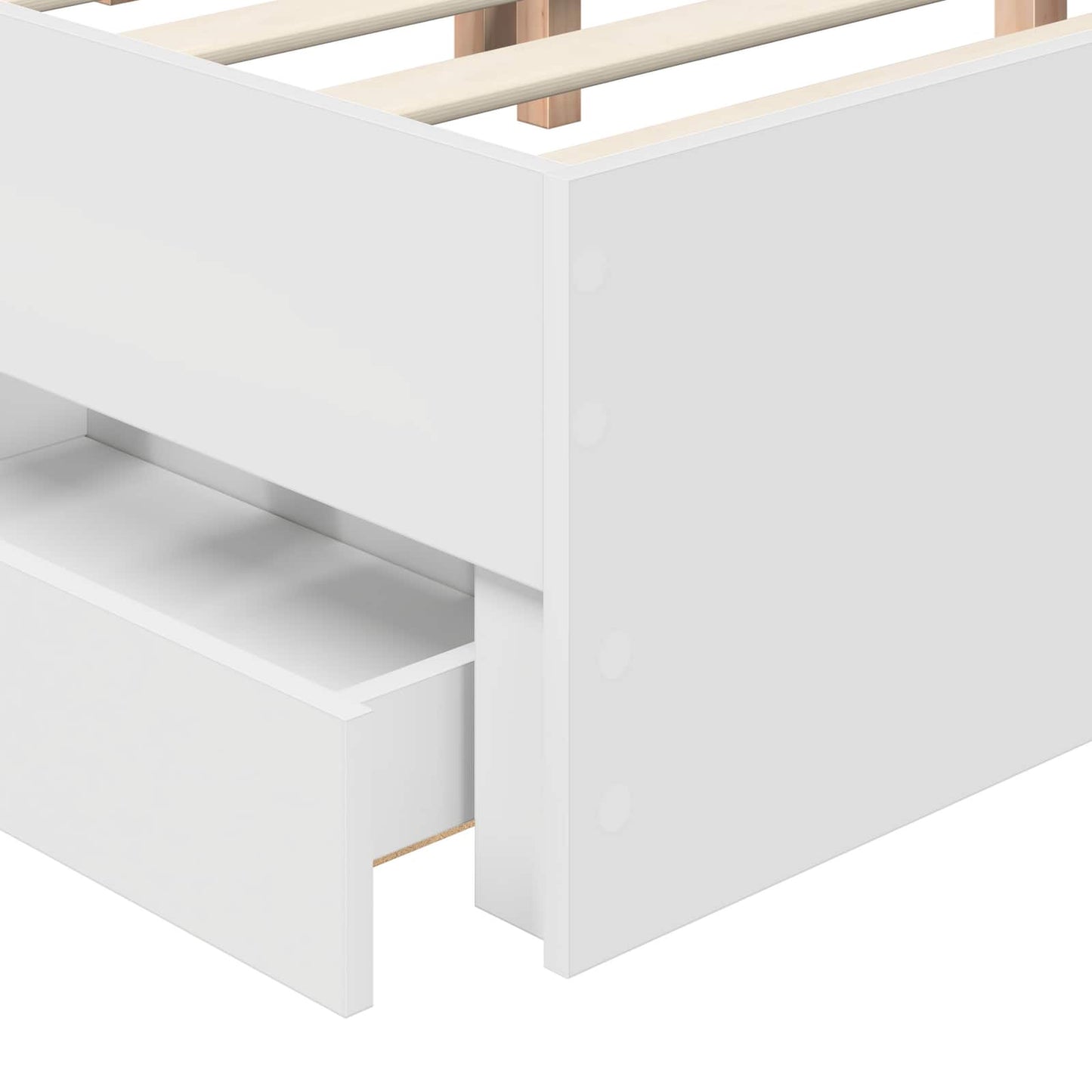vidaXL Bed Frame with Drawer White 140 x 190 cm Engineer Wood