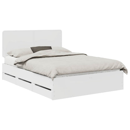 vidaXL Bed Frame with Drawer White 140 x 190 cm Engineer Wood