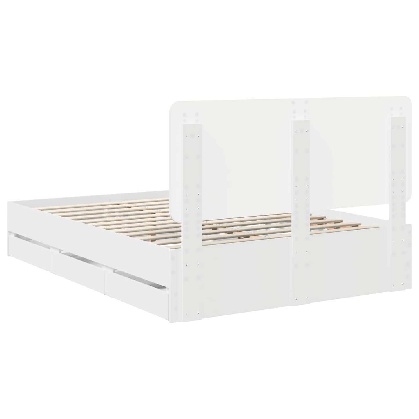 vidaXL Bed Frame with Drawer White 140 x 190 cm Engineer Wood