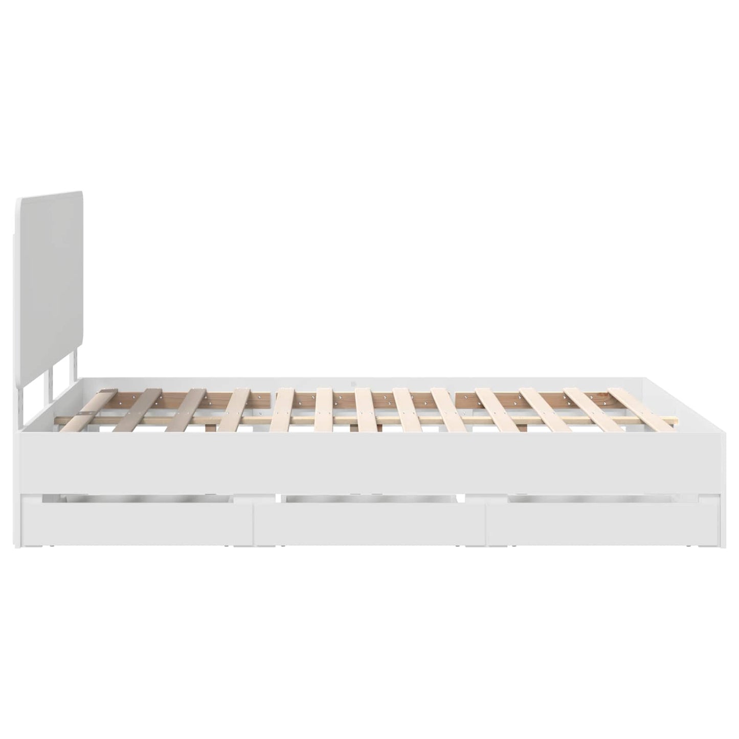 vidaXL Bed Frame with Drawer White 140 x 190 cm Engineer Wood
