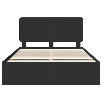 vidaXL Bed Frame with Drawer Black 140 x 190 cm Engineer Wood