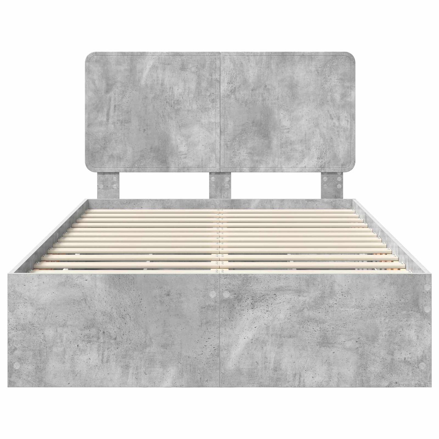 vidaXL Bed Frame with Drawer Concrete Grey 135 x 190 cm Engineer Wood