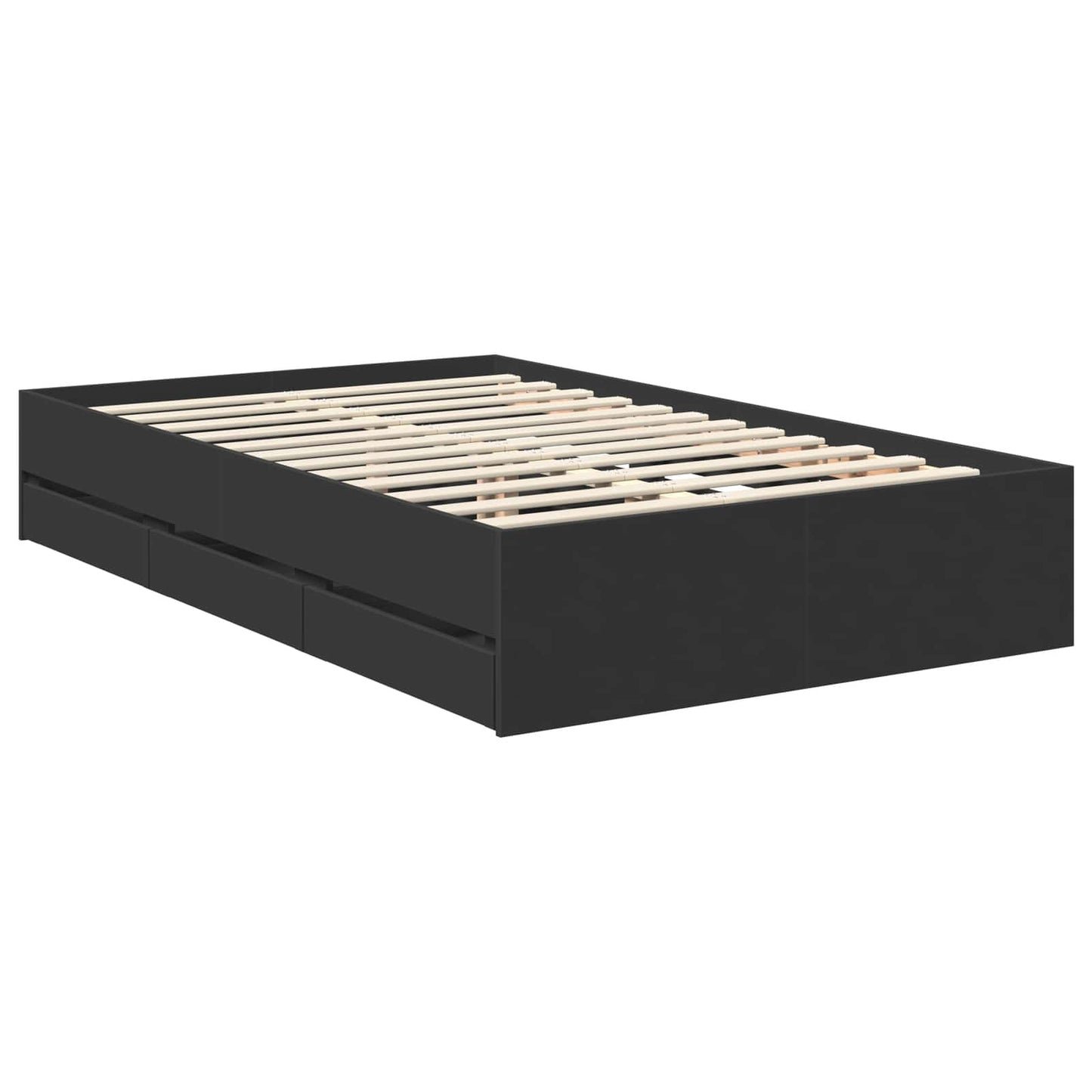 vidaXL Bed Frame with Drawer Black 120 x 190 cm Engineer Wood