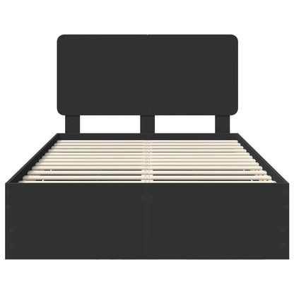 vidaXL Bed Frame with Drawer Black 120 x 190 cm Engineer Wood