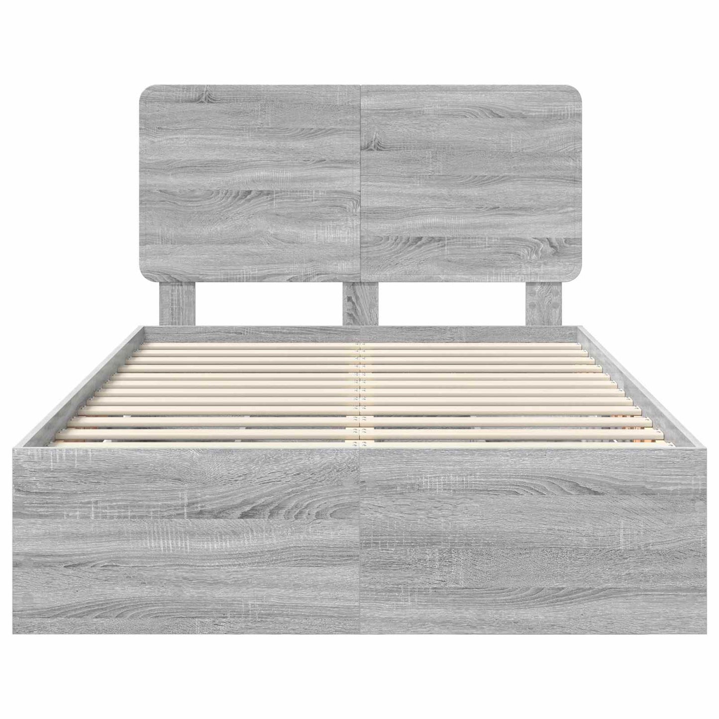 vidaXL Bed Frame with Drawer Grey Sonoma 120 x 190 cm Engineer Wood