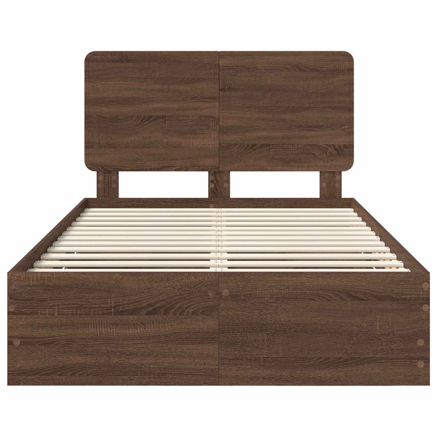 vidaXL Bed Frame with Drawer Brown Oak 120 x 190 cm Engineer Wood