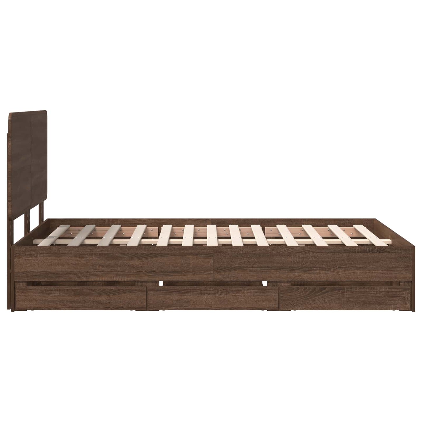 vidaXL Bed Frame with Drawer Brown Oak 120 x 190 cm Engineer Wood