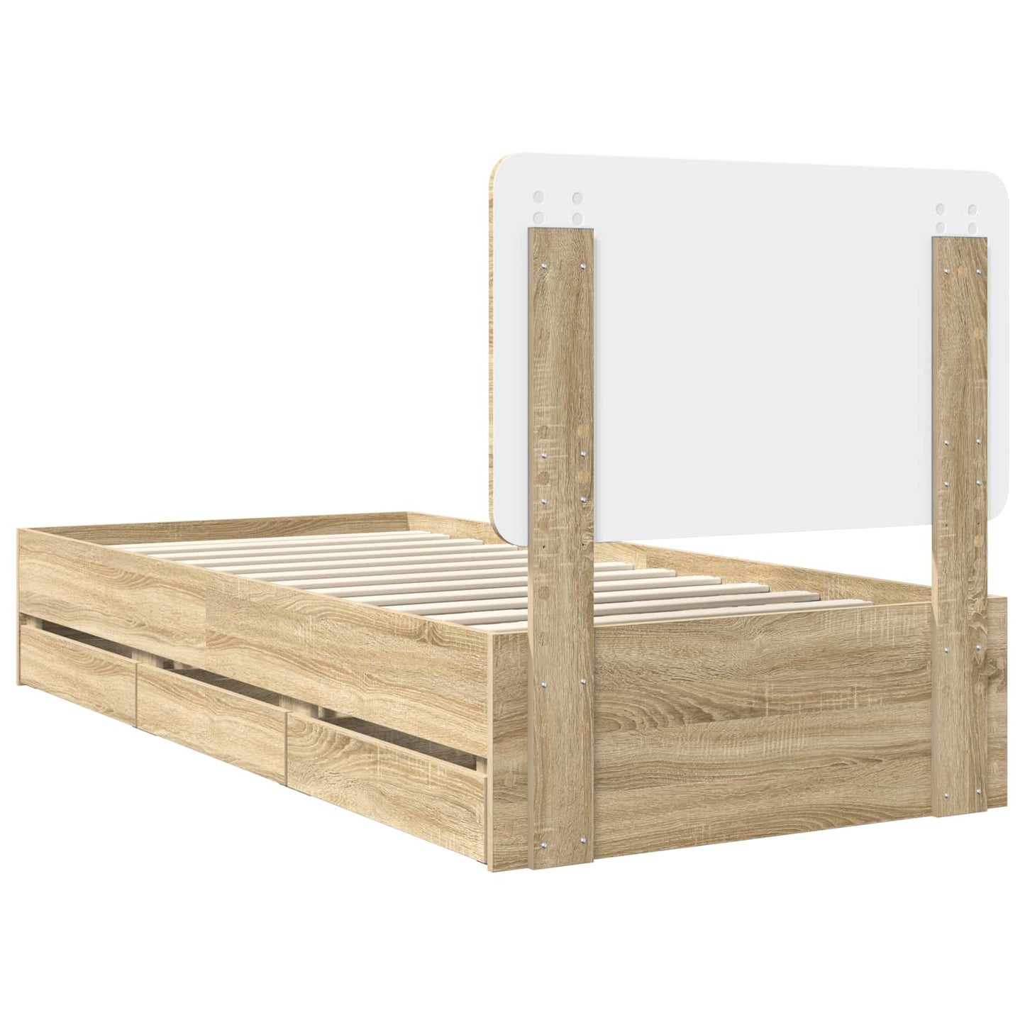 vidaXL Bed Frame with Drawer Sonoma Oak 100 x 200 cm Engineer Wood