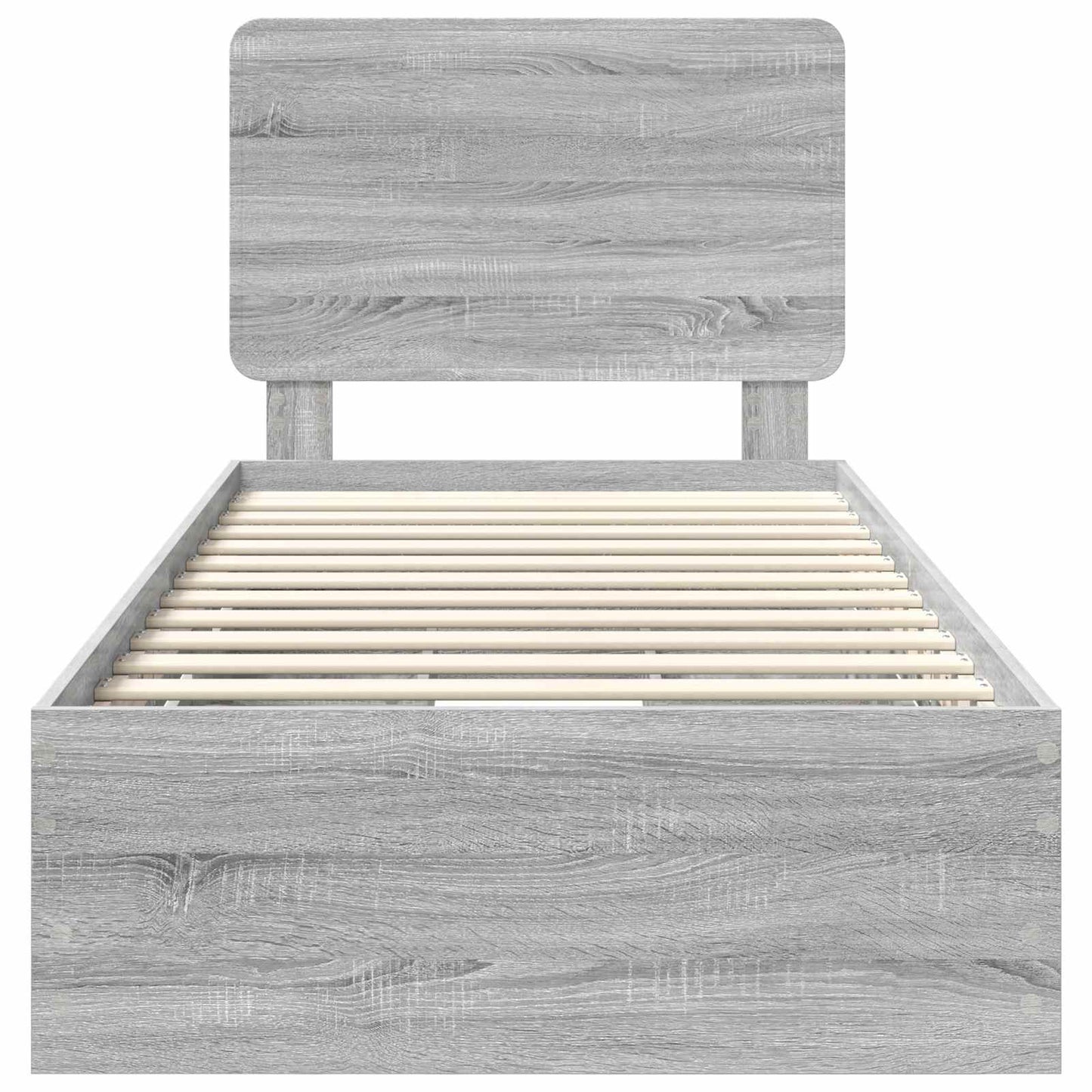 vidaXL Bed Frame with Drawer Grey Sonoma 100 x 200 cm Engineer Wood