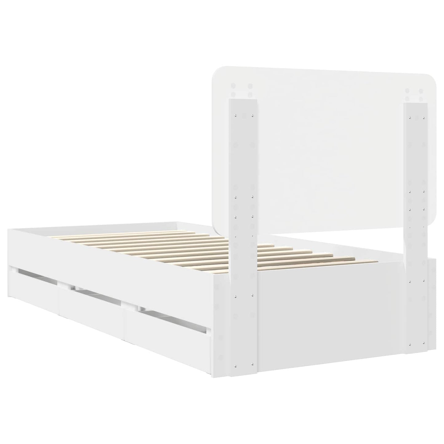 vidaXL Bed Frame with Drawer White 90 x 200 cm Engineer Wood