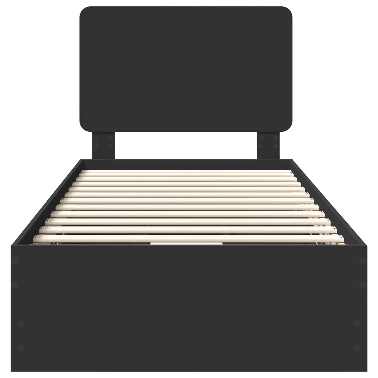 vidaXL Bed Frame with Drawer Black 90 x 200 cm Engineer Wood