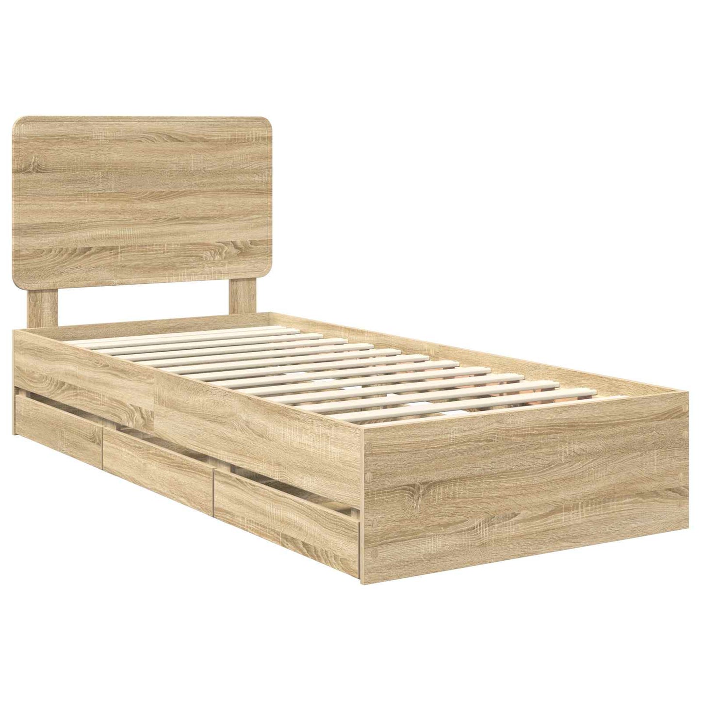 vidaXL Bed Frame with Drawer Sonoma Oak 90 x 200 cm Engineer Wood