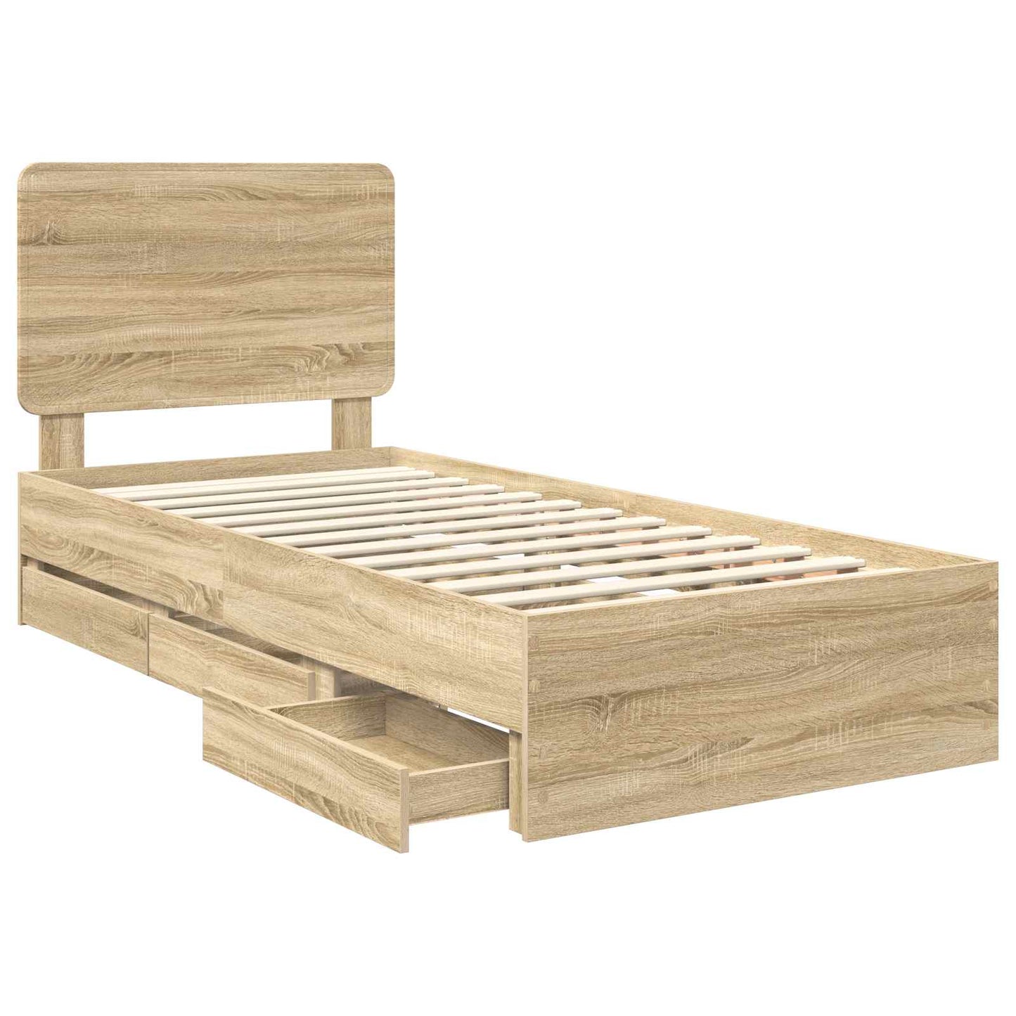 vidaXL Bed Frame with Drawer Sonoma Oak 90 x 200 cm Engineer Wood