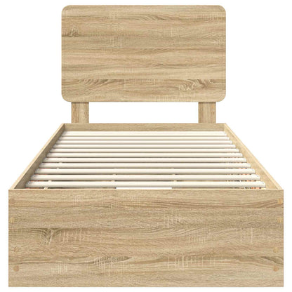 vidaXL Bed Frame with Drawer Sonoma Oak 90 x 200 cm Engineer Wood