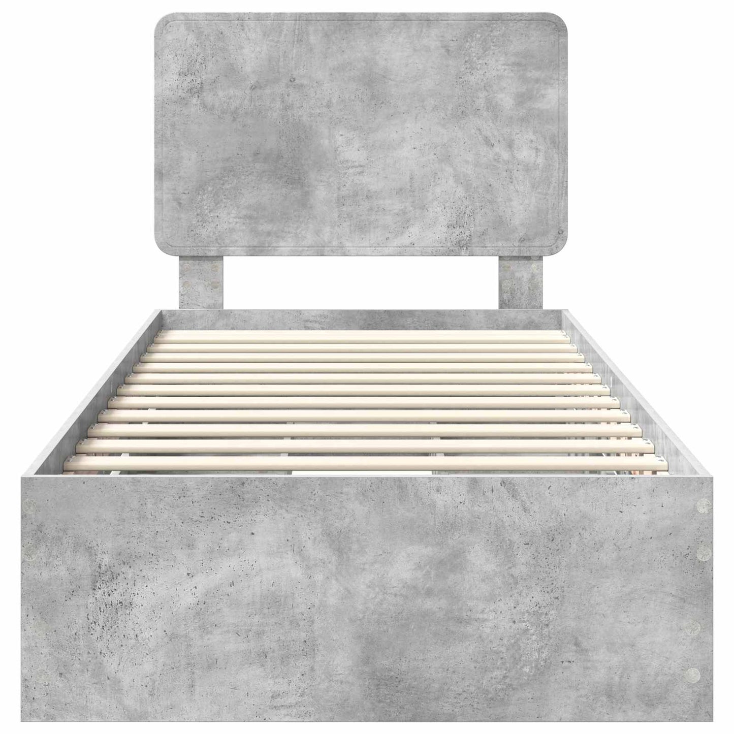 vidaXL Bed Frame with Drawer Concrete Grey 90 x 200 cm Engineer Wood