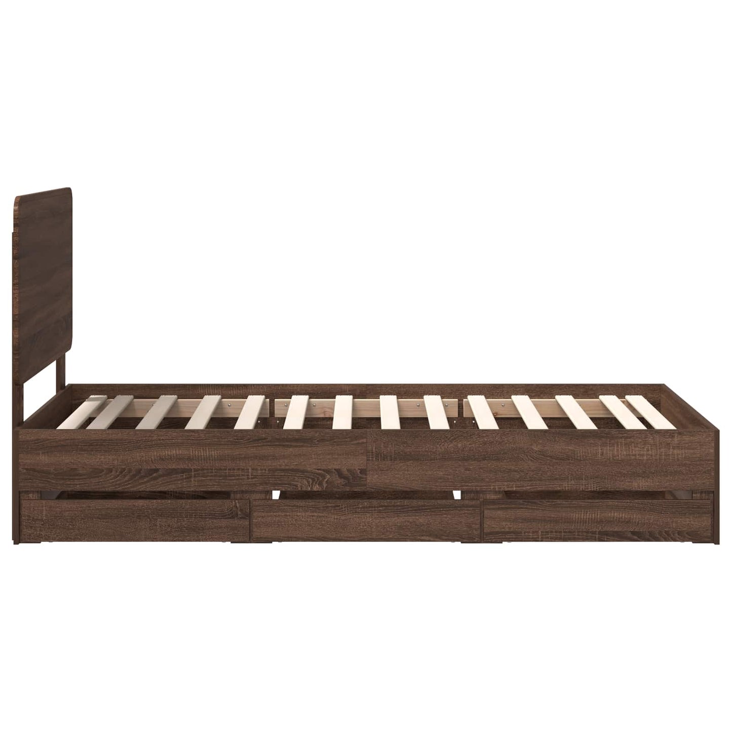 vidaXL Bed Frame with Drawer Brown Oak 90 x 200 cm Engineer Wood