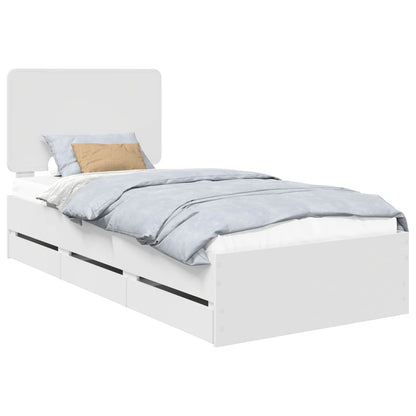 vidaXL Bed Frame with Drawer White 90 x 190 cm Engineer Wood