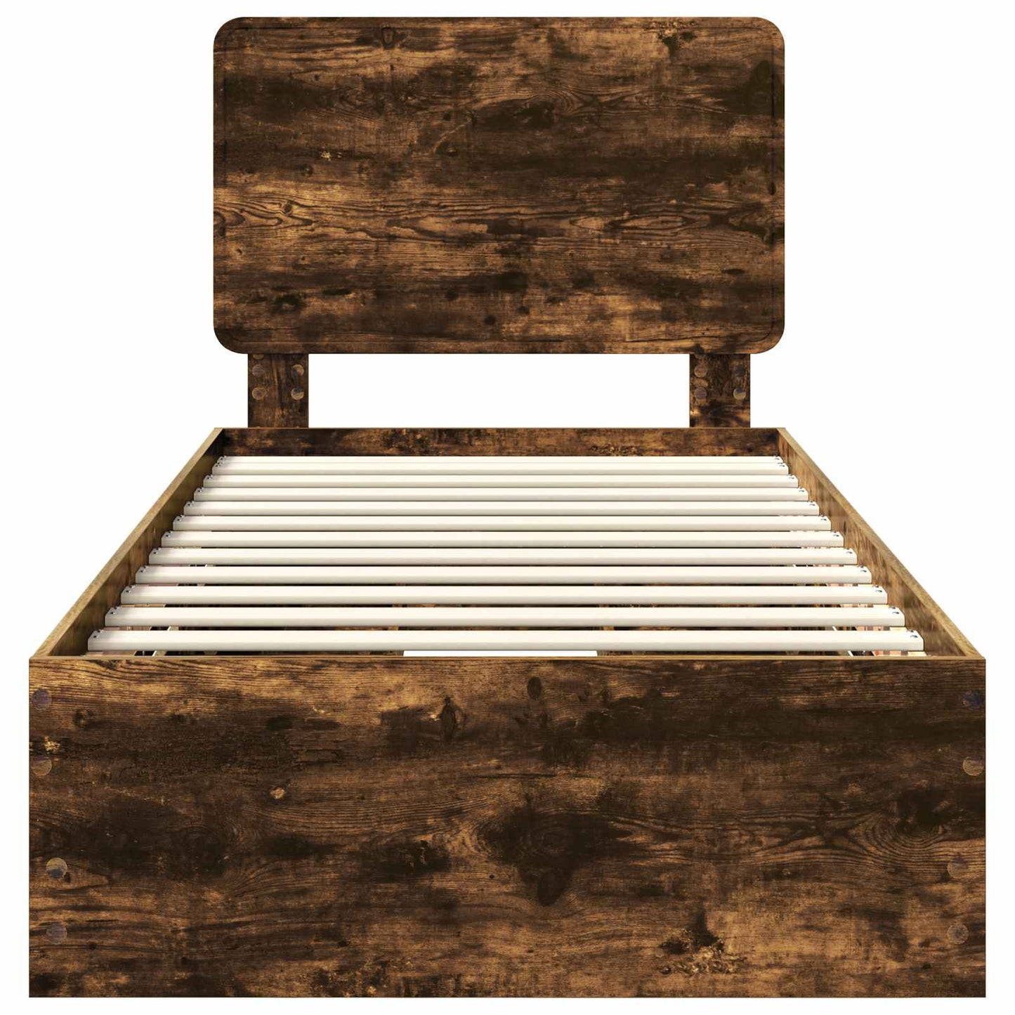 vidaXL Bed Frame with Drawer Smoked Oak 90 x 190 cm Engineer Wood