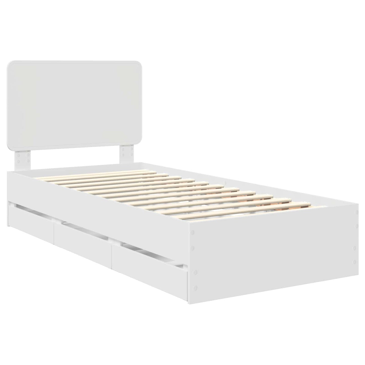 vidaXL Bed Frame with Drawer White 75 x 190 cm Engineer Wood