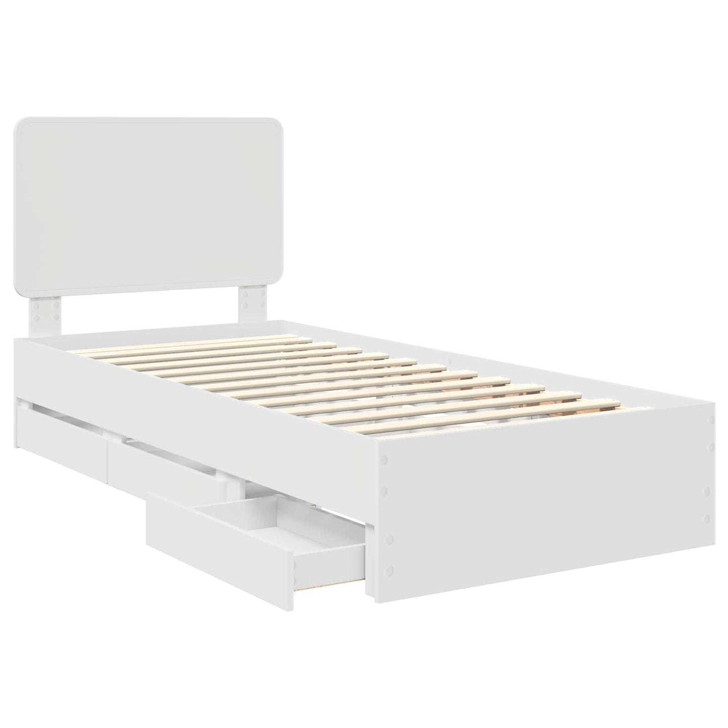 vidaXL Bed Frame with Drawer White 75 x 190 cm Engineer Wood