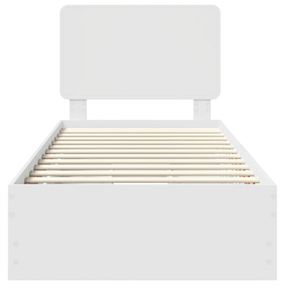 vidaXL Bed Frame with Drawer White 75 x 190 cm Engineer Wood
