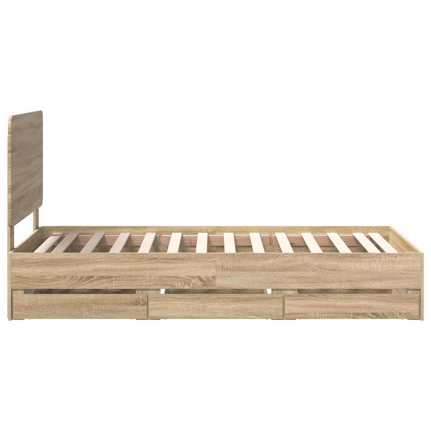 vidaXL Bed Frame with Drawer Sonoma Oak 75 x 190 cm Engineer Wood