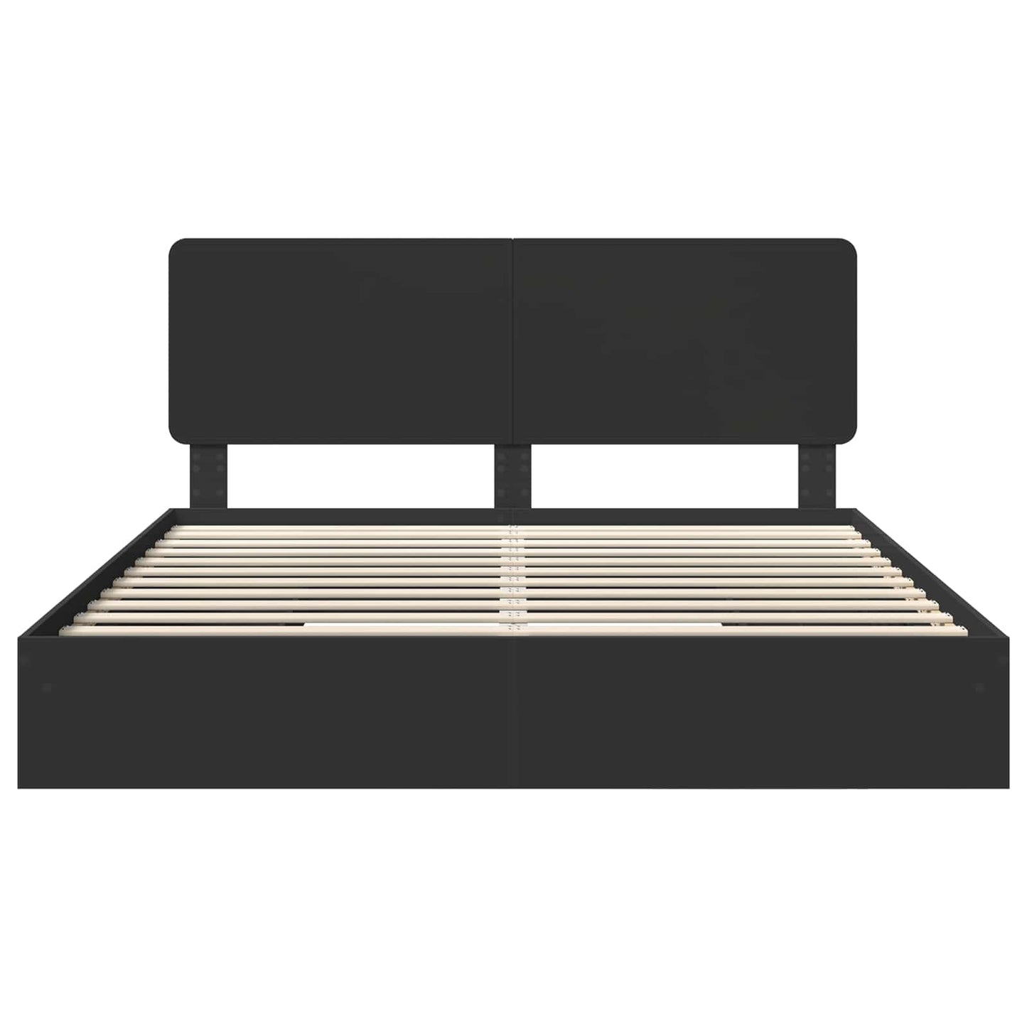 vidaXL Storage Bed with Headboard Black 200 x 200 cm Engineered Wood