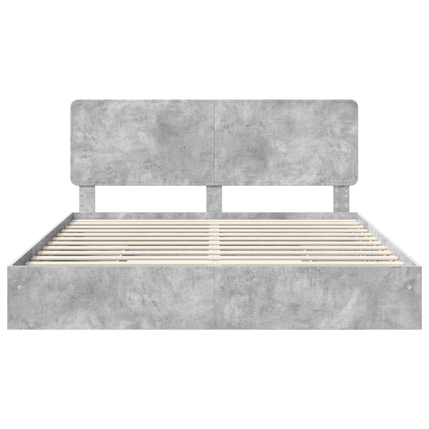 vidaXL Storage Bed Concrete Grey 200 x 200 cm Engineered Wood