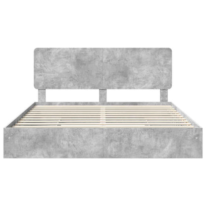 vidaXL Storage Bed Concrete Grey 200 x 200 cm Engineered Wood