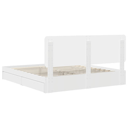 vidaXL Storage Bed with Headboard White 180 x 200 cm Engineered Wood